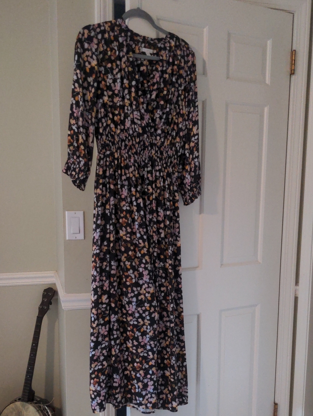 J. Jill Smocked Sateen Dress